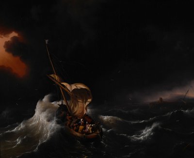 Cristo en la tormenta en el mar de Galilea de Ludolf Backhuysen